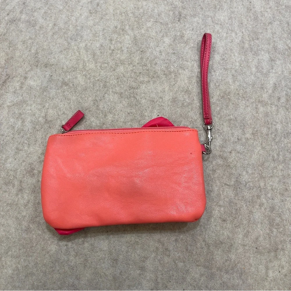 Candies Y2K 2000’s Fashion Bow Wristlet Zip Pouch Pink and Peach